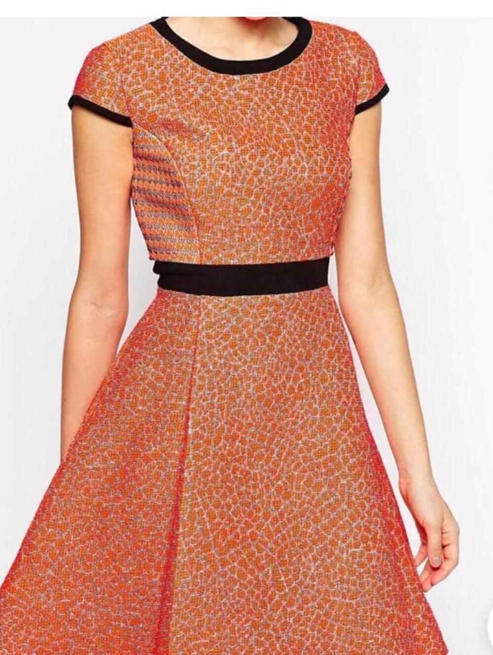 Ted Baker Qiara Neon Jacquard Fit and Flare Dress-Ted Baker Size 4 is about a 10